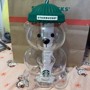Starbucks Bearista Glass Cup with Straw